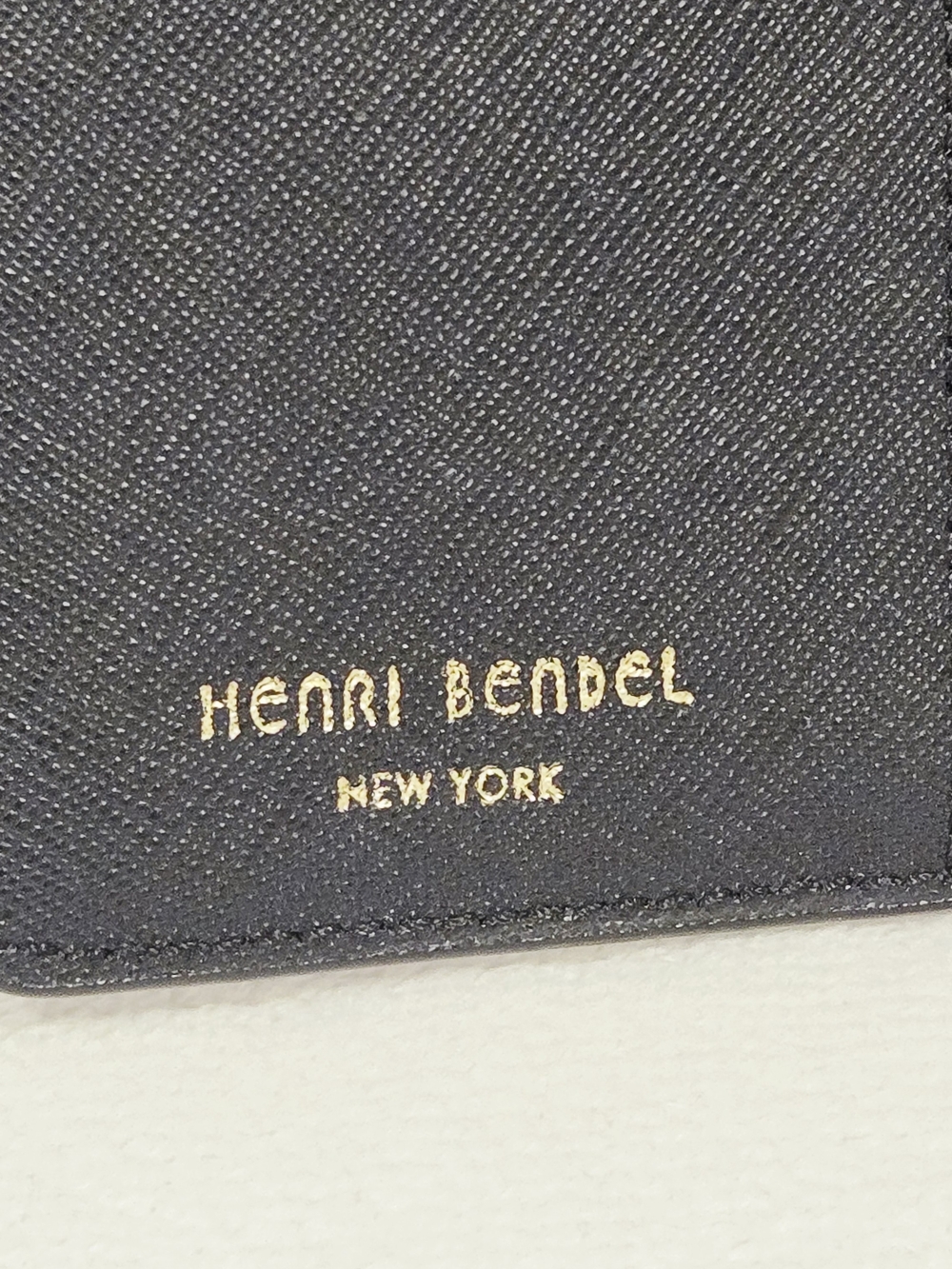 henri bendel Black Saffiano Bi-fold Zip Wallet With Purple Interior - Picture 9 of 15